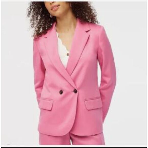 J. Crew Women’s 10 Pink Double Breasted Blazer Suit Jacket NWT - Picture 1 of 9